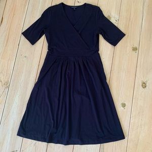 Flattering and Flirty Lands End Navy Dress